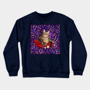 cute chonky christmas cat Crewneck Sweatshirt